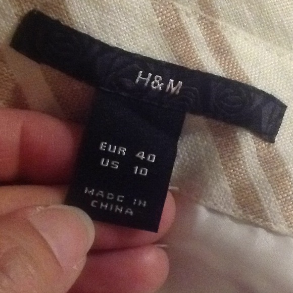 H&M Striped Linen A-Line Midi Skirt - Picture 5 of 7